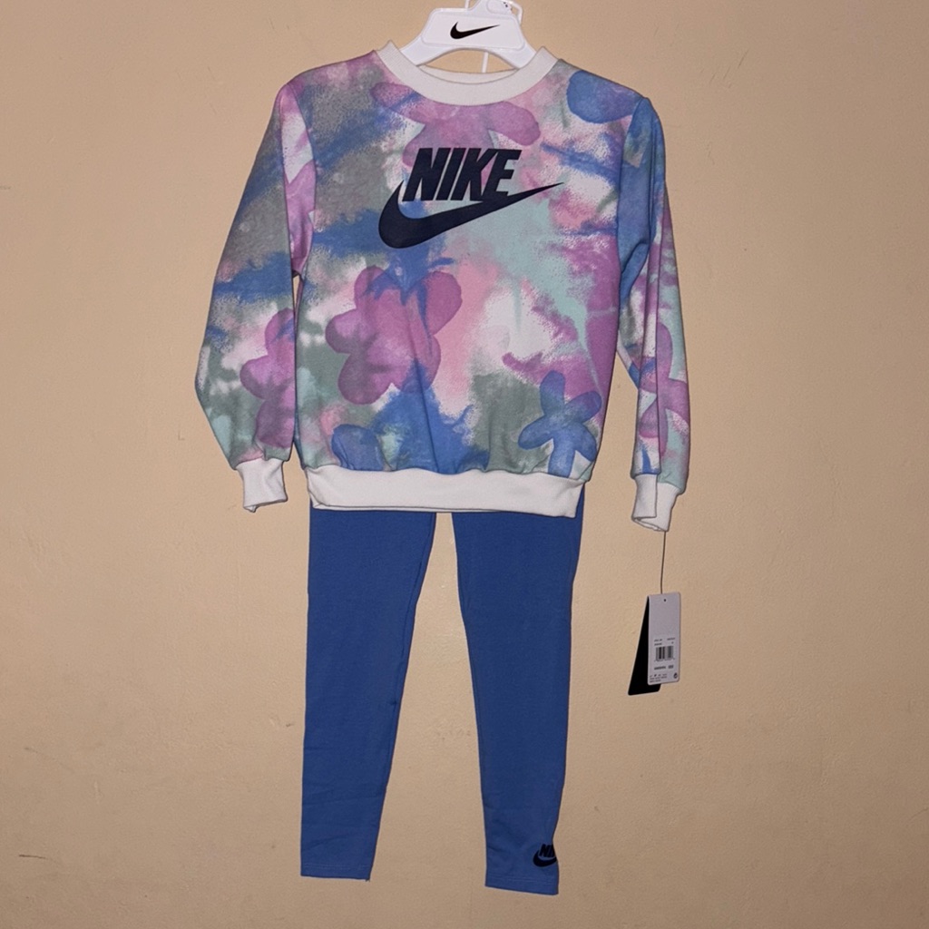 Nike Kids - New - Floral Sweatshirt And Leggings Set